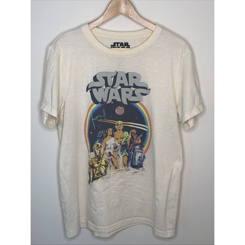 Star Wars T-Shirt Large Darth Vader Luke Skywalker Leia C3PO R2D2 Chewbacca